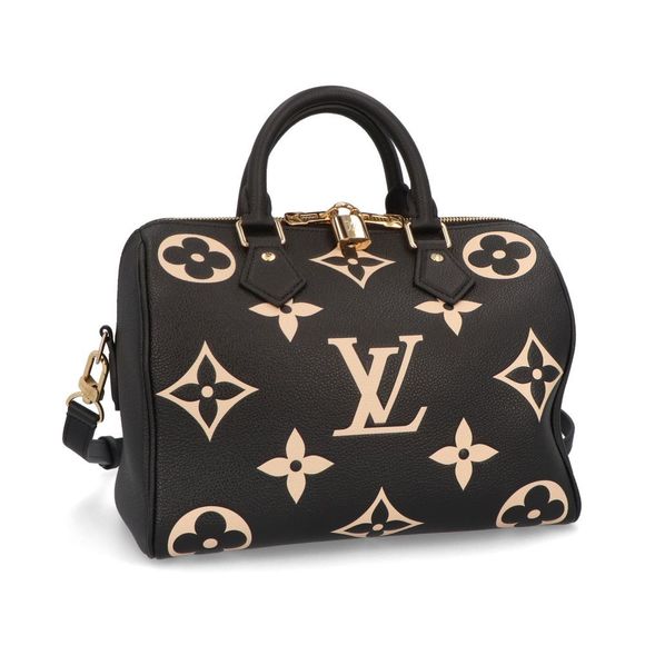 Louis Vuitton Speedy Bandouliere 25 Black Beige - Picture 2 of 5